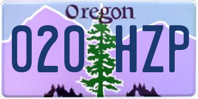 OR license plate 020HZP