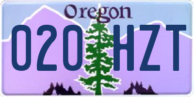 OR license plate 020HZT