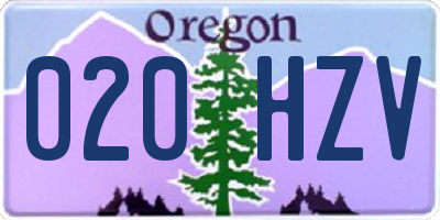 OR license plate 020HZV