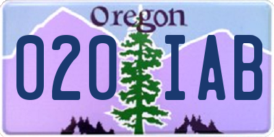 OR license plate 020IAB