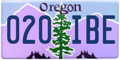 OR license plate 020IBE