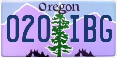 OR license plate 020IBG