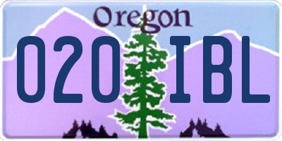 OR license plate 020IBL