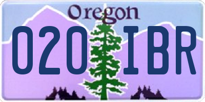 OR license plate 020IBR