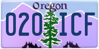 OR license plate 020ICF