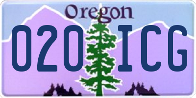 OR license plate 020ICG