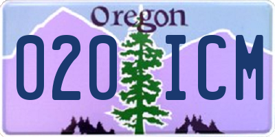 OR license plate 020ICM