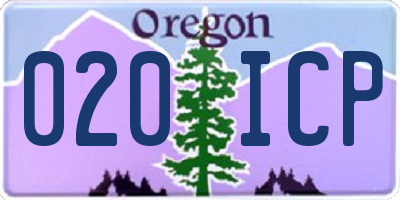 OR license plate 020ICP