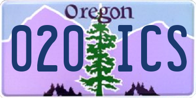 OR license plate 020ICS