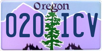 OR license plate 020ICV