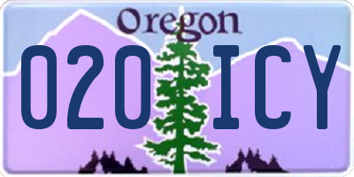OR license plate 020ICY