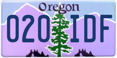 OR license plate 020IDF