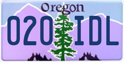 OR license plate 020IDL