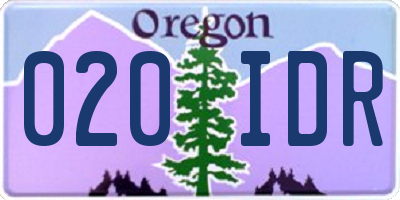 OR license plate 020IDR