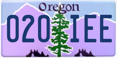 OR license plate 020IEE