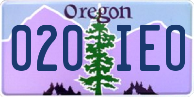 OR license plate 020IEO