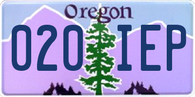 OR license plate 020IEP