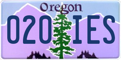 OR license plate 020IES