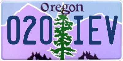 OR license plate 020IEV