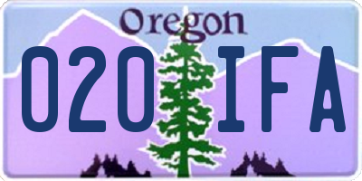 OR license plate 020IFA