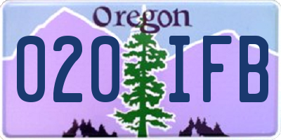 OR license plate 020IFB