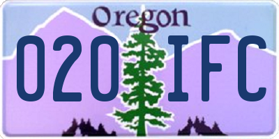 OR license plate 020IFC