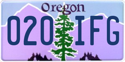 OR license plate 020IFG
