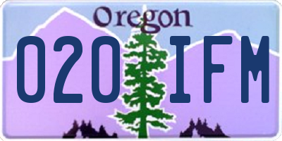 OR license plate 020IFM