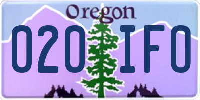 OR license plate 020IFO