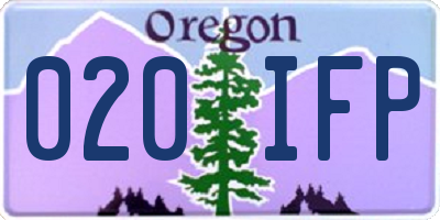 OR license plate 020IFP