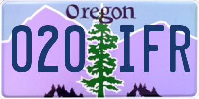 OR license plate 020IFR