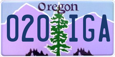 OR license plate 020IGA