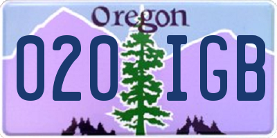 OR license plate 020IGB