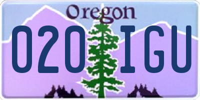 OR license plate 020IGU