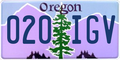 OR license plate 020IGV