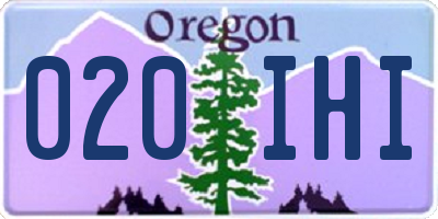 OR license plate 020IHI