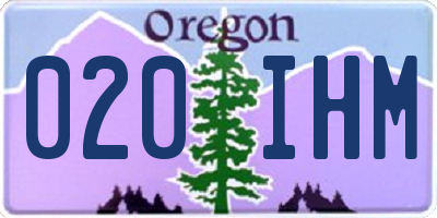 OR license plate 020IHM