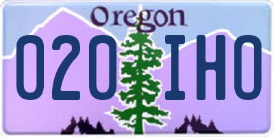 OR license plate 020IHO