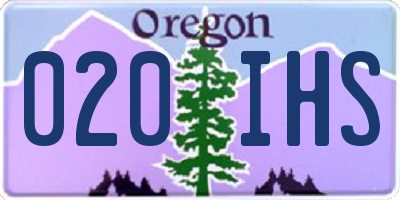OR license plate 020IHS