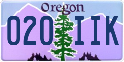 OR license plate 020IIK