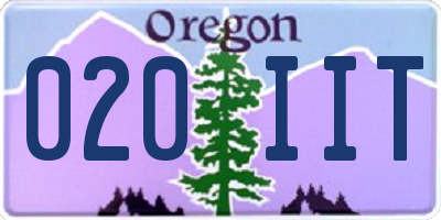 OR license plate 020IIT