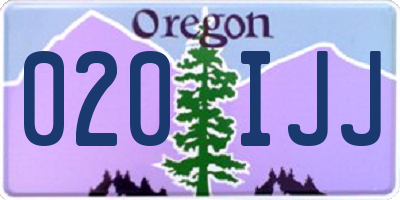 OR license plate 020IJJ