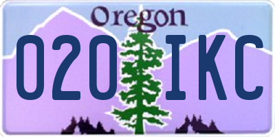 OR license plate 020IKC