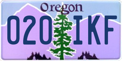 OR license plate 020IKF