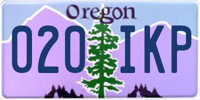 OR license plate 020IKP