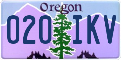 OR license plate 020IKV