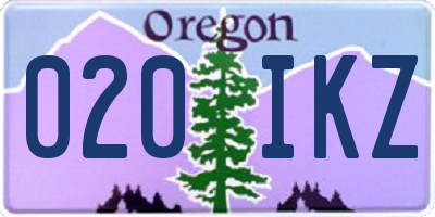 OR license plate 020IKZ