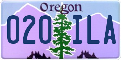 OR license plate 020ILA