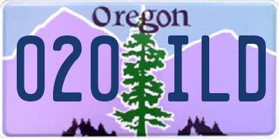 OR license plate 020ILD