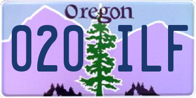 OR license plate 020ILF